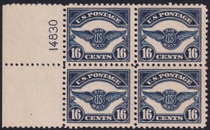 #C5 Mint LH, Fine, Block of 4, plate number (CV $240+) (CV $60 - ID30342)