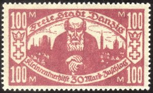 1923, Danzig 100+30Mk, MNH, Sc B5, Mi 132