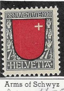 Switzerland #B15  7 1/2c  Arms of Schwyz  (MNH)  CV$13.50