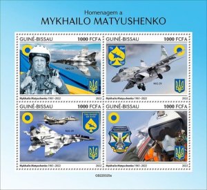 Guinea-Bissau - 2022 Mykhailo Matyushenko Tribute - 4 Stamp Sheet - GB220325a