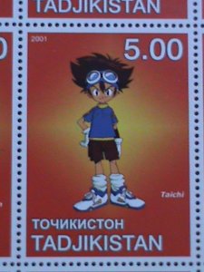 TAJIKISTAN-2001 COLORFUL LOVELY DIGIMON JAPAN CARTOON MNH SHEET VF EST. $18