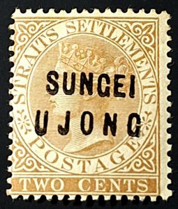 SUNGEI UJONG 1881 SG6 MALAYA STAMP OF STRAITS SETTLEMENT OVERPRINT ON 2c MHOG