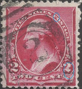 # 220 Used No Ink at 2 Plate Damage???? Carmine George Washington