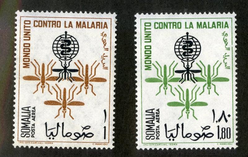 SOMALIA C85-C86 MNH SCV $3.60 BIN $1.75 MOSQUITOS / MEDICINE