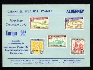 GUERNSEY-ALDERNEY EUROPA 1962 SET UNUSED ON CARD