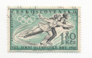 Czechoslovakia 1960 Scott 966 CTO - 1.80k, Winter Olympics, Skating