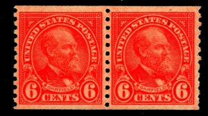 OAS-CNY 12900 SCOTT 723 – 1932 6c Garfield, deep orange COIL PAIR MNH $50