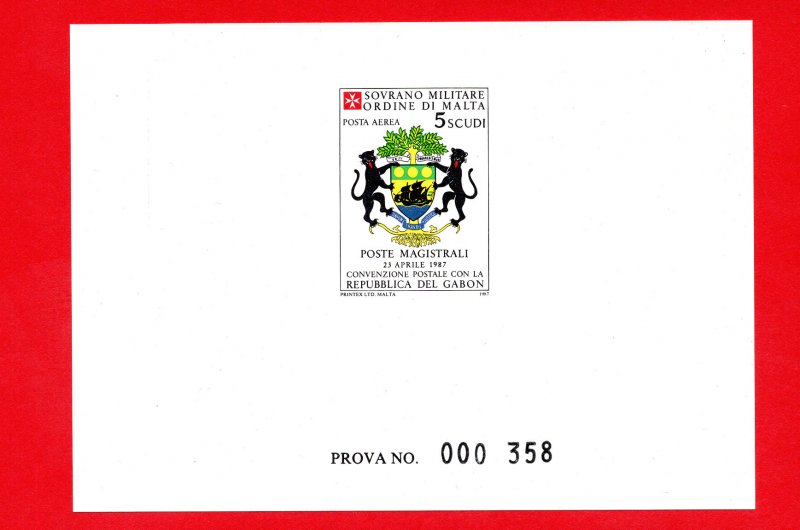 SMOM 1987 Gabon Convention No. 33 Proof Print
