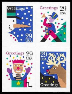 PCBstamps   US #2799/2802b BK Block $1.16(4x29c)Christmas, MNH, (22)