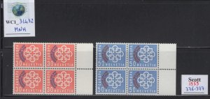 WC1_31432. SWITZERLAND. Blocks 1959 EUROPEAN CONFERENCE set. Sc. 376-377. MNH