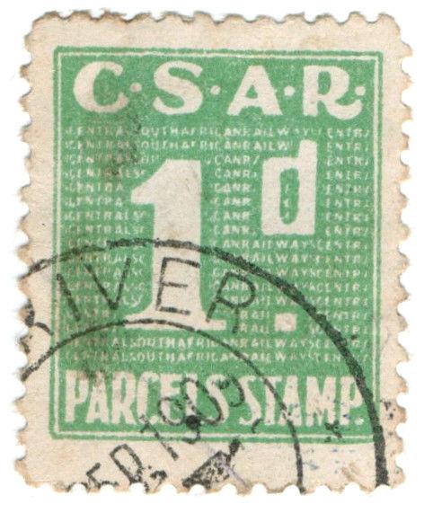 (I.B) Transvaal Railways : CSAR Parcel Stamp 1d