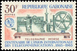 Gabon #180, Complete Set, 1965, Telegraph, Never Hinged