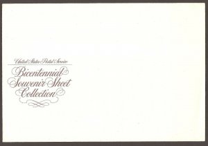 #1686-1689, Bicentennial Souvenir Sheets with Envelope, VF Never Hinged 