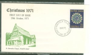 Norfolk Island 148 Christmas 1971 1st day cachet, unaddressed