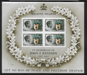 Maldive Islands #163a Kennedy Souvenir sheets. (12939) (Stock Photo)