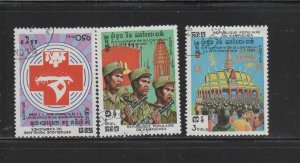 CAMBODIA #458-460  1984  PEOPLES REPUBLIC 5TH. ANNIV.    MINT  VF NH O.G  CTO