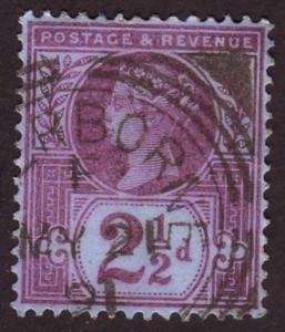 Great Britain 1887 Sc#114, SG#201 2-1/2d Queen Victoria USED.