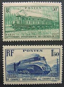 France, Scott 327-328, unused, no gum