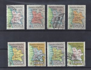 Angola 1955 USED full set 8 stamps Map of Angola Sc#386-93 YT#381-8 Mf#379-86