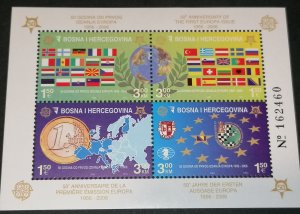 Bosnia and Herzegovina 50 years of Europa stamp perf minisheet Michel 27a