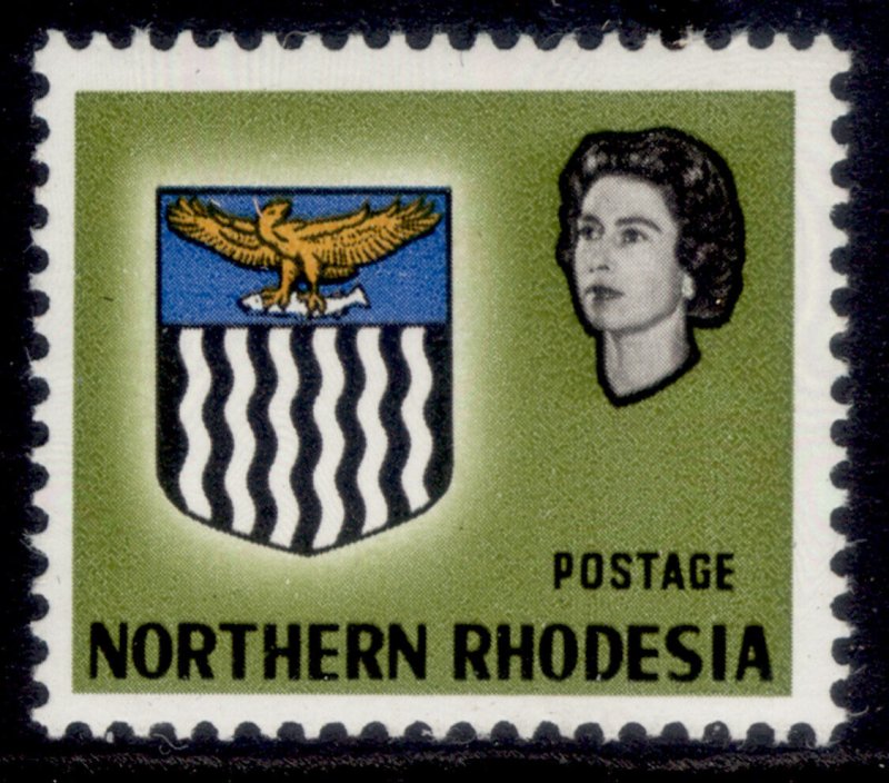 NORTHERN RHODESIA QEII SG80a, 6d lt olive-green NH MINT. Cat £1200 VALUE OMMITED 