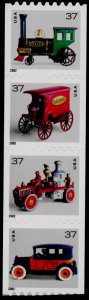 USA 3641a MNH Toys, Locomotive, Fire Pumper, Taxicab, Mail Wagon