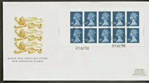 23/8/1988 £1.40 NEW VALUE WINDOW BOOKLET FDC