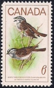 Canada #496 6 cent White - Throated Sparrow mint OG NH XF