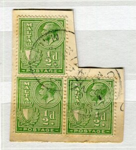 MALTA; 1926 early GV issue fine used Postmark Piece