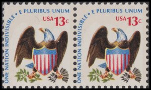 US 1596 Eagle & Shield 13c horz pair (2 stamps) MNH 1975