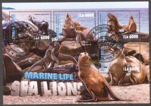Sierra Leone 2016 Sea Lions Sheet Used / CTO