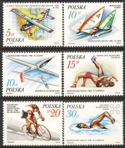 Poland 1986 Sc 2750-5 World Champion Sport Stamp MNH