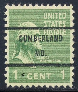 Cumberland MD, 804-71 Bureau Precancel, 1¢ Washington