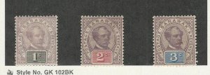 Sarawak, Postage Stamp, #8-10 Mint Hinged, 1887-92, JFZ