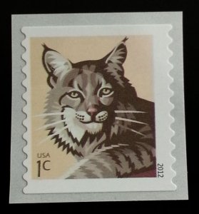 2012 1c Bobcat, Coil Scott 4672 Mint F/VF NH