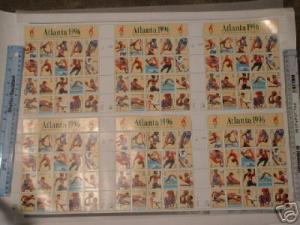 Sc# 3068, 96 Summer Olympic Games uncut sheet (1868b)