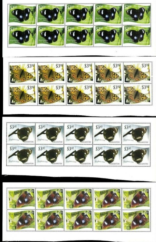 Wholesale Lot Butterflies. Tonga-Niuafo'ou #275-286 Perfd. x 6. Cat. 325.20
