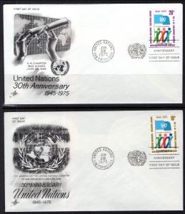 UN New York 260-261 Anniversary Artcraft Set of Two U/A FDC