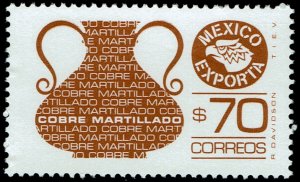 Mexico #1468a  MNH - Exporta 70p Copperware Perf 14 (1986)