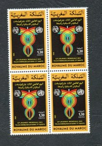 1981 - Morocco- World Telecommunications and Health Day- UIT- WHO - Block of 4  