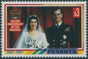 Cook Islands Penrhyn 1997 SG523 $3 QEII Royal Golden Wedding MNH