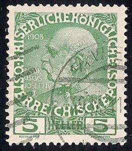 Austria #113 5 H Franz Josef used XF