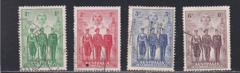 Australia # 184-187, Nurse, Sailor, Soldier, Aviator, Used, 1/2 Cat.