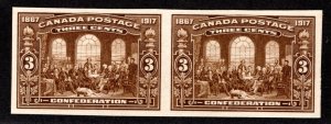 Scott 135a, Canada, Imperf Pair, Mint, NGAI, 50th Anniv of Confederation, RARE!