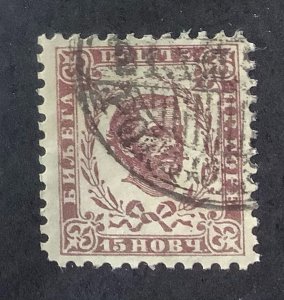 Montenegro 1898 Scott 38 used - 15nKr, Prince Nicholas I