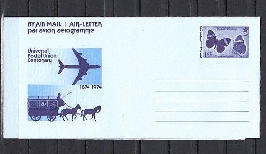 Belize, 1974 issue. Butterfly Postal Envelope. U.P.U. Cachet. ^