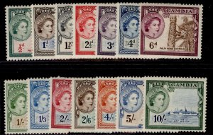 GAMBIA QEII SG171-184, 1953-59 SHORT set, M MINT. Cat £85.