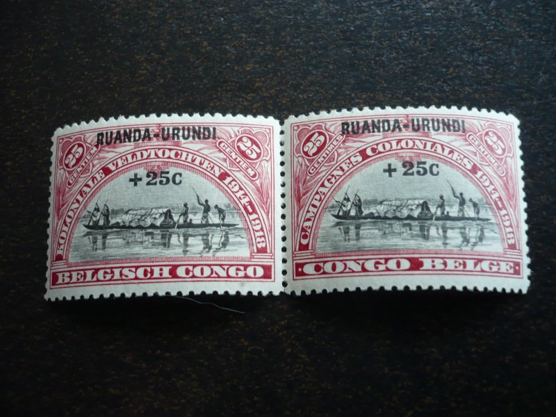 Stamps - Ruanda-Urundi - Scott# B1-B2 - Mint Never Hinged Set of 2 Stamps