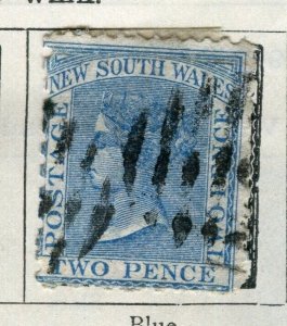 NEW SOUTH WALES; 1860s early classic QV fine used 2d. value