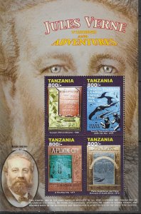 Tanzania  #2372 800sh Jules Verne  Sheets of 4  (MNH) CV$5.80